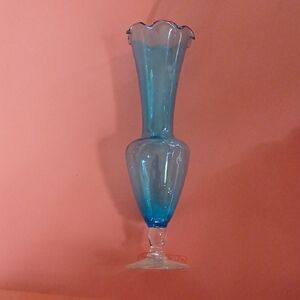 Elegant Blue Glass Vase